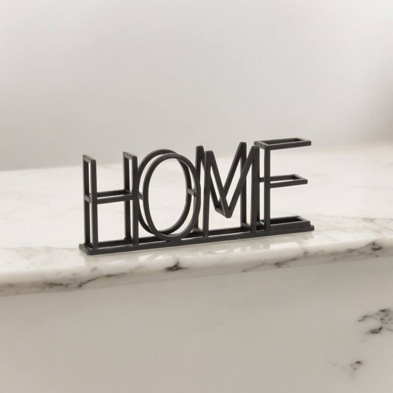 Colma Black Metal "Home" Table Sign