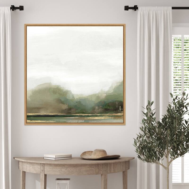 Misty Landscape at Dawn by PI Studio Framed Canvas Wall Art Print