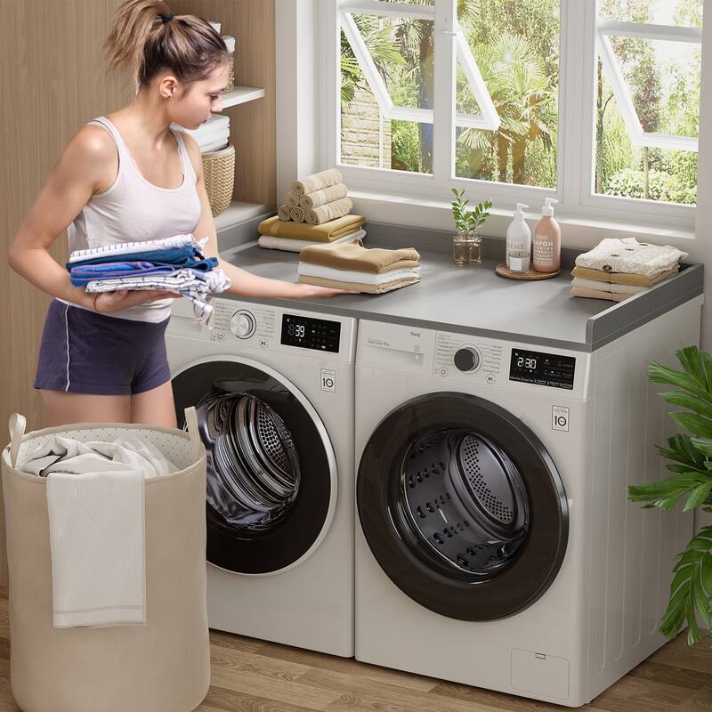 Laundry Countertop for Washer and Dryer, Over Washer Dryer Topper for Storage and Organization