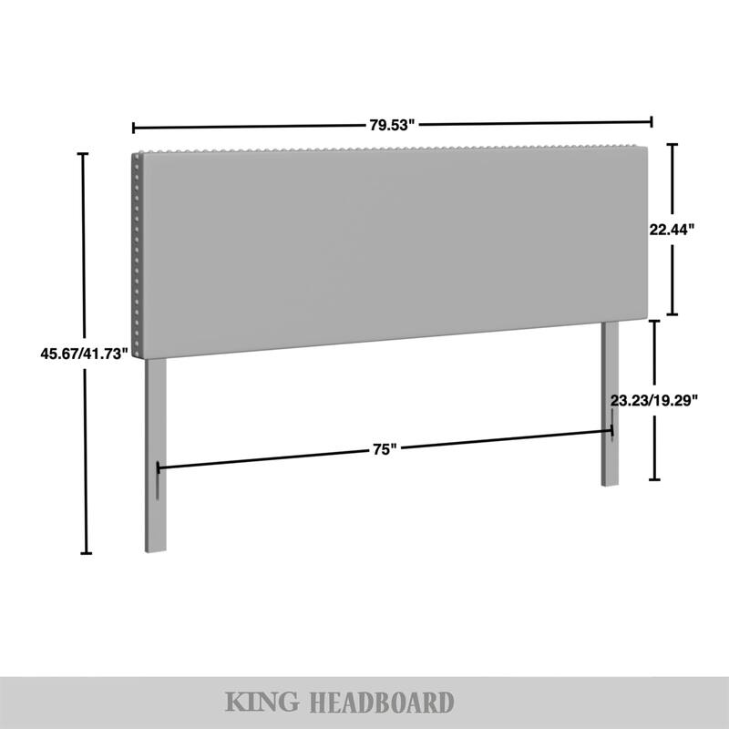 CraftPorch Glam Velvet Nailhead Trim Upholstered Adjustable Headboard