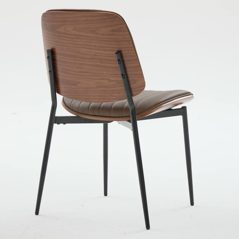 Roomfitters Upholstered Dining Chairs Set of 2 with Bentwood Back and Metal Legs, Mid-Century Modern Side Chairs