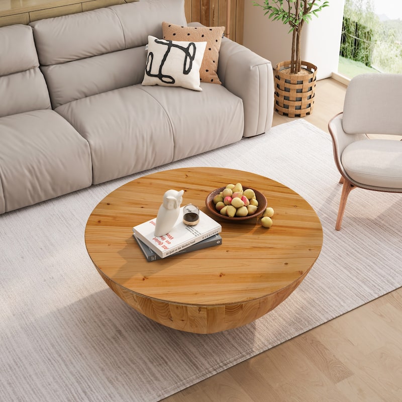 35.43"Vintage Style Bucket Shaped Coffee Table