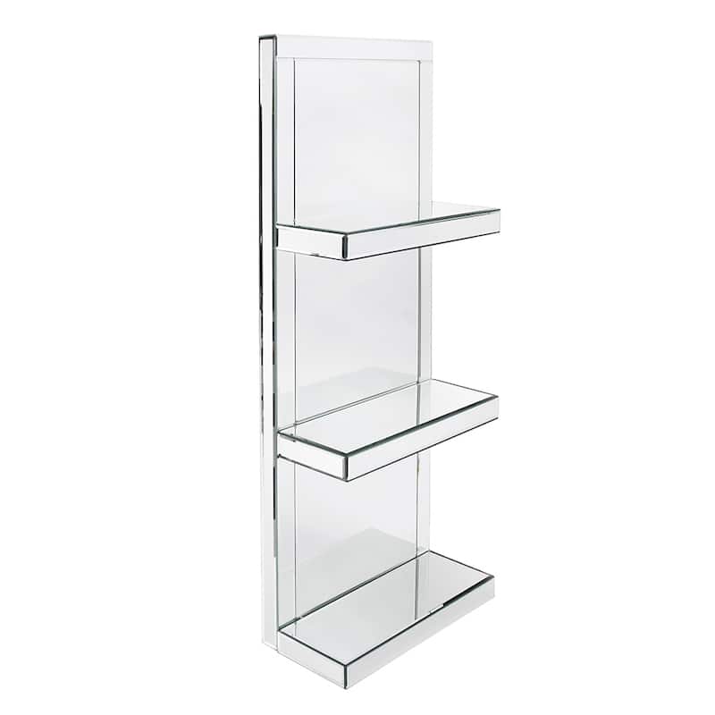 Allan Andrews Mirrored Shelf with 3 shelves - 16 x 8 x 42.5