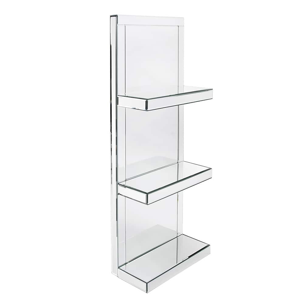 Allan Andrews Mirrored Shelf with 3 shelves - 16 x 8 x 42.5