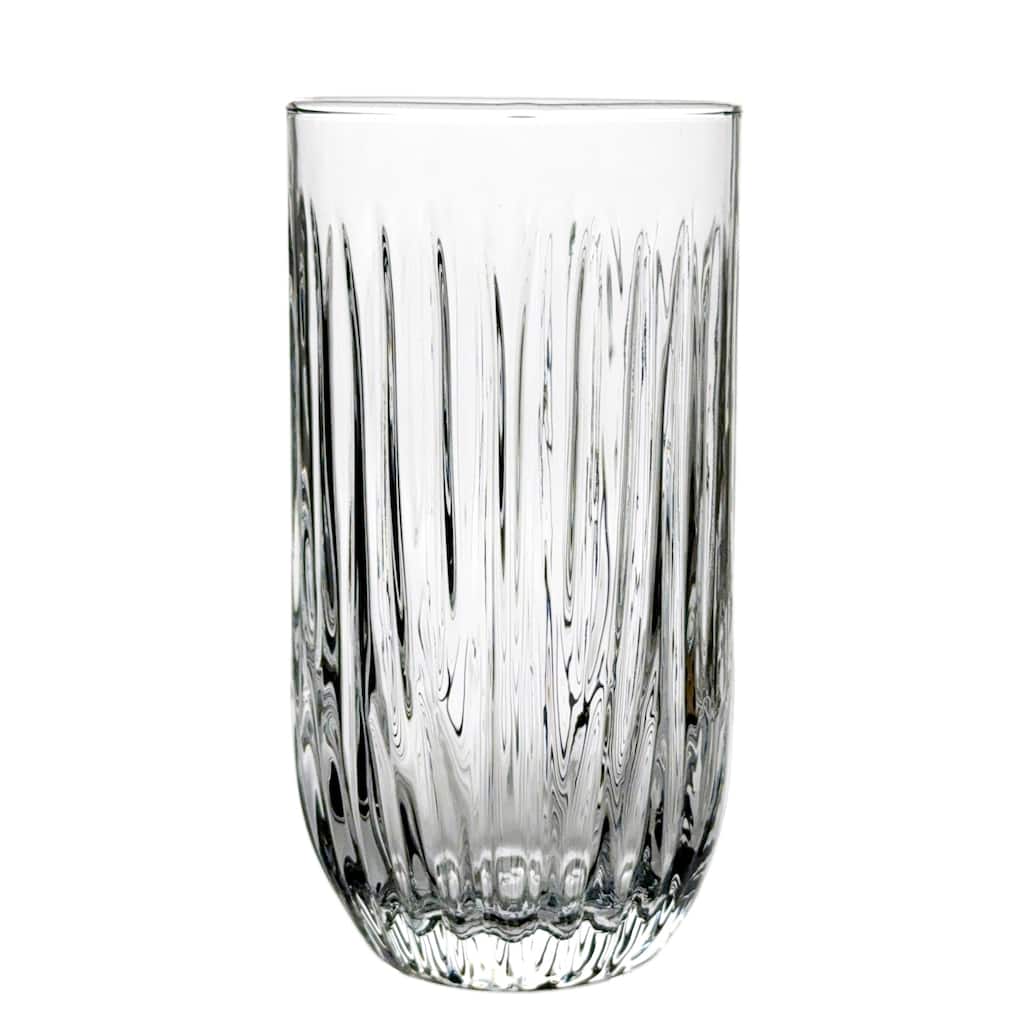 Sleek 14 oz. Cristalline Tumblers Linear Grooved Design Perfect for Hot and Cold Beverages