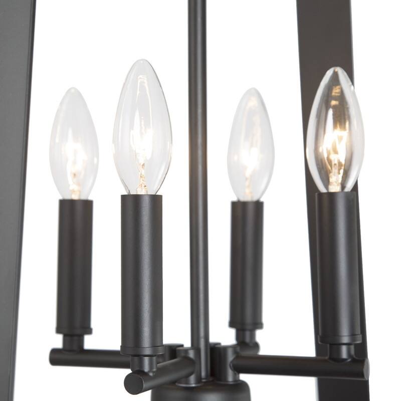 Modern Black Gold 4-light Chandelier Geometric Large Pendant Lights