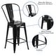 preview thumbnail 48 of 97, 24'' High Metal Indoor-Outdoor Counter Height Stool with Back