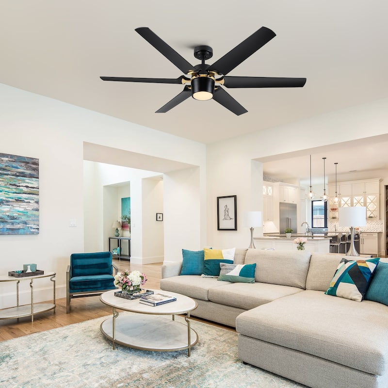 YUHAO 72 Inch Windmill Antique Black Industrial Wooden Large Ceiling Fans With LED Lights and Remote Control