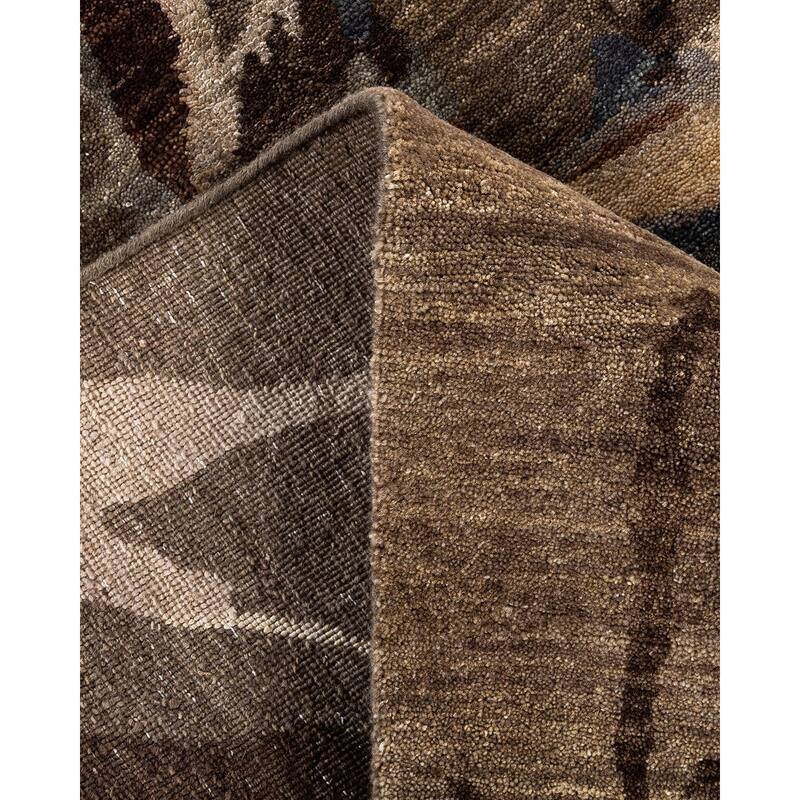 Ikat One-of-a-Kind Hand-Knotted Area Rug, Brown - 8' 1" x 10' 0"