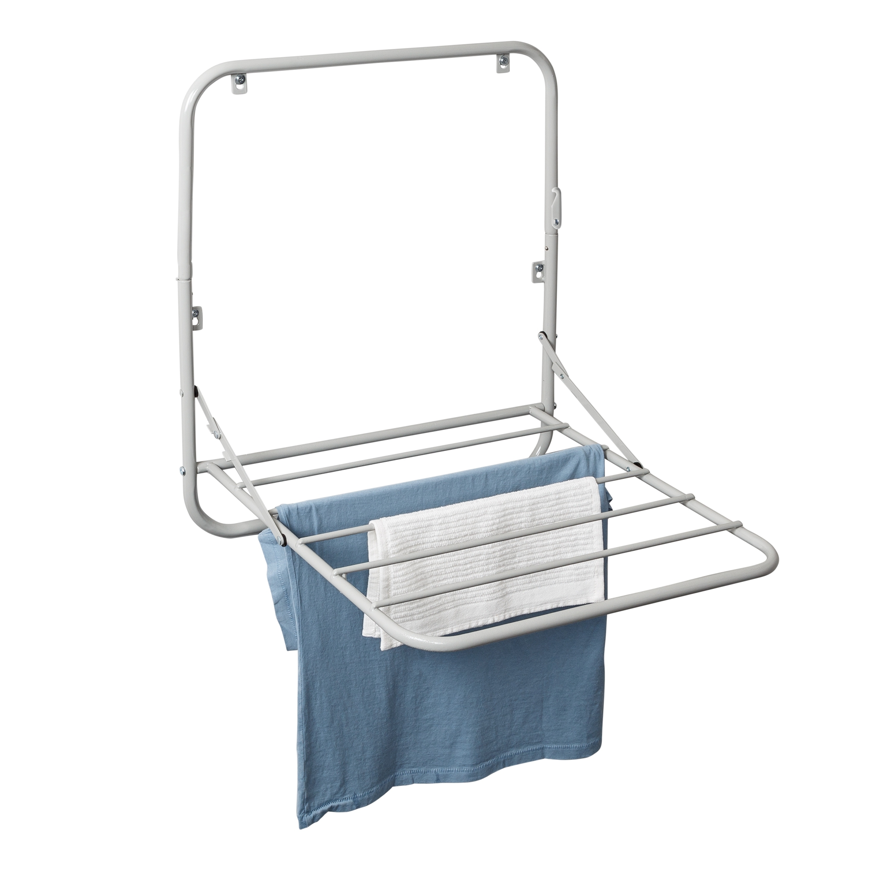 Grey Steel Wall or Over-the-Door Mount Clothes Drying Rack - On Sale - Bed  Bath & Beyond - 36531722