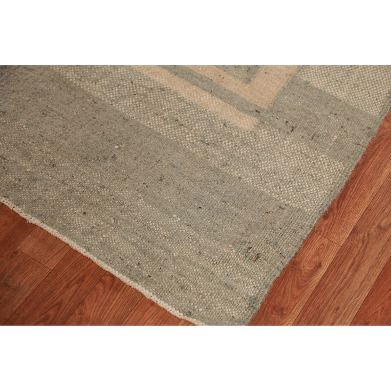 Hand Woven Oriental 100% Jute Carpet Southwestern Modern Beige & Ivories Kilim Area Rug - 11' 8'' X 9' 3''
