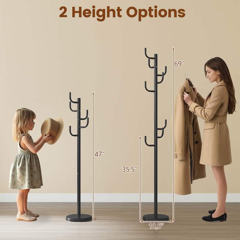Costway Metal Coat Rack Hat Hanger Hooks Hall Entryway For Jacket