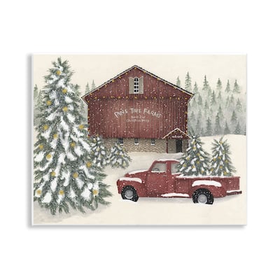 Stupell Winter Pine Tree Farm Wall Plaque Art Design By Linda Spivey