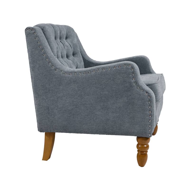 Ailsa Button-Tufted Upholstered Accent Chair by GDFStudio - 25.90"L x24.80"W x 29.50"H