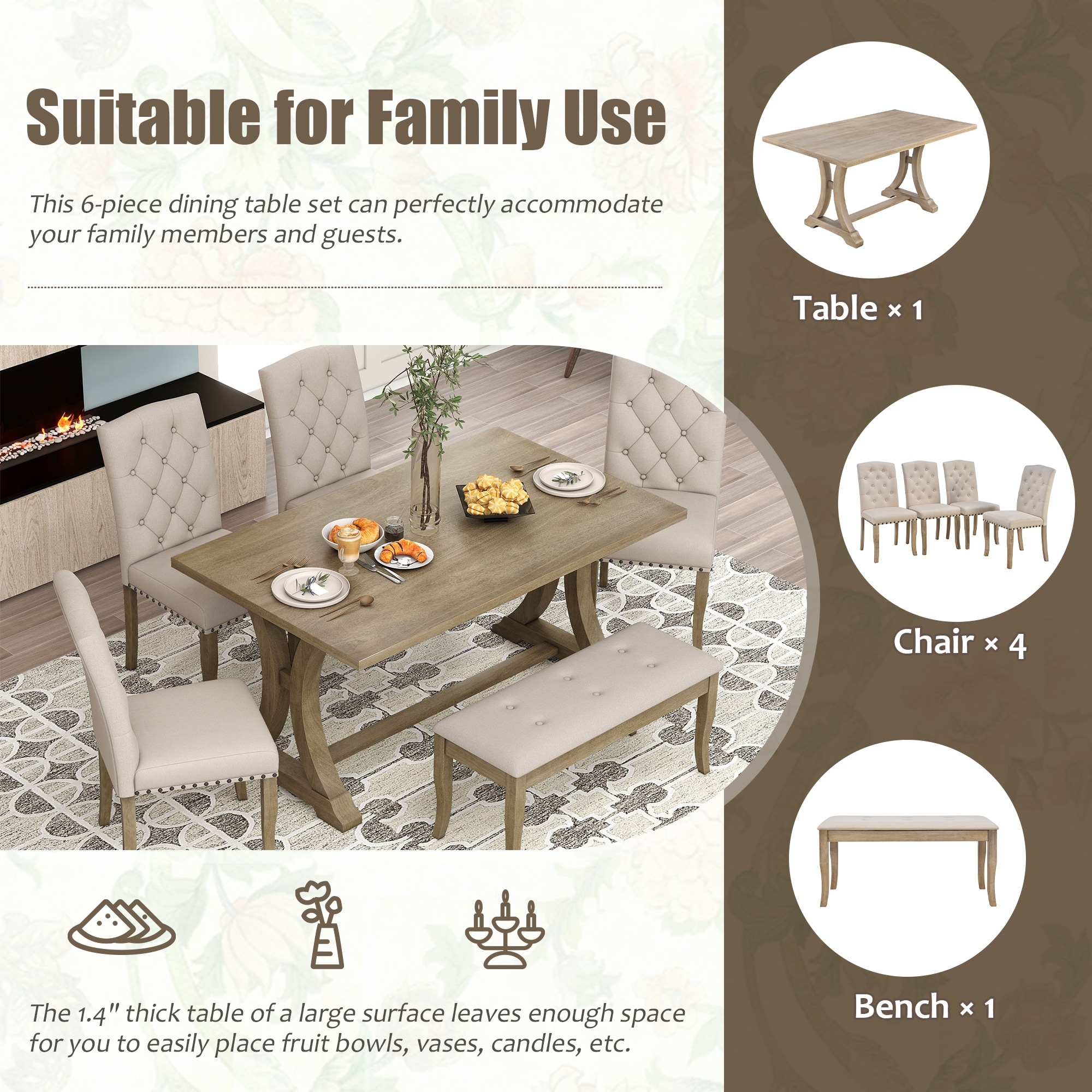 4 members sales dining table