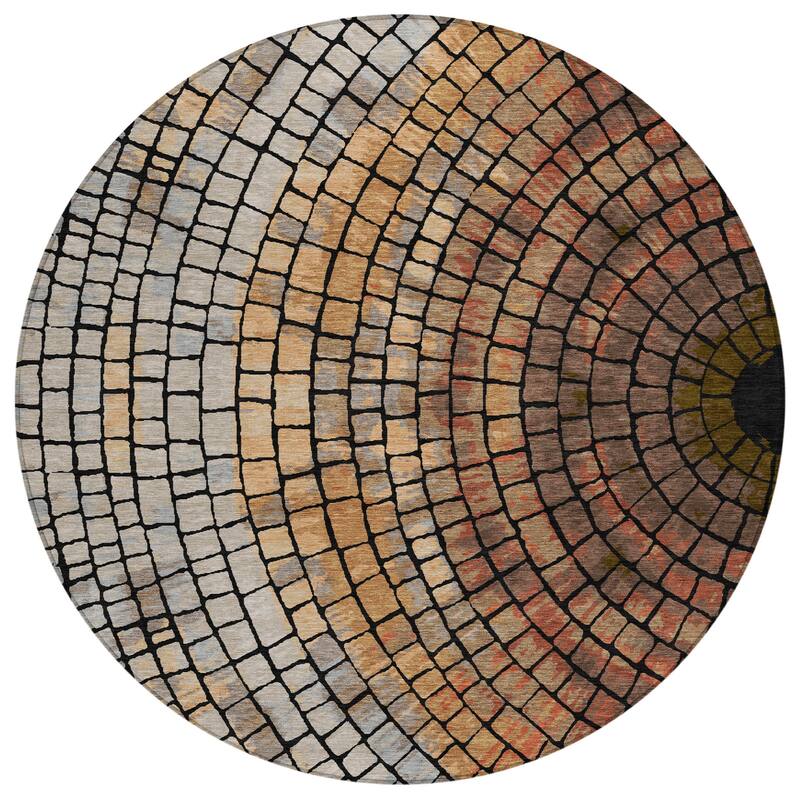 Machine Washable Indoor/ Outdoor Mosaic Rome Chantille Rug