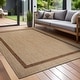Beverly Rug Modern Bordered Indoor Outdoor Rug, Outside Carpet for ...