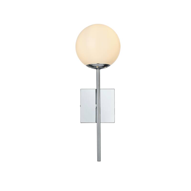 Nina 1 Light White Glass Wall Sconce