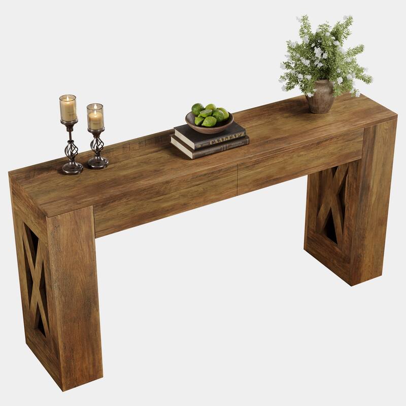 63-Inch Long Console Table, Entryway Table with Drawers, Sofa Table Behind The Couch for Entrance, Hallway, Living Room