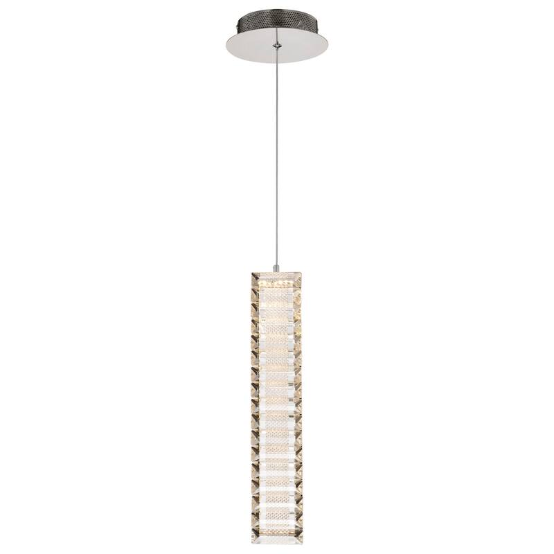 Nova LED 16 Inch Mini Pendant Polished Nickel Finish K9 Crystal - Polished Nickel