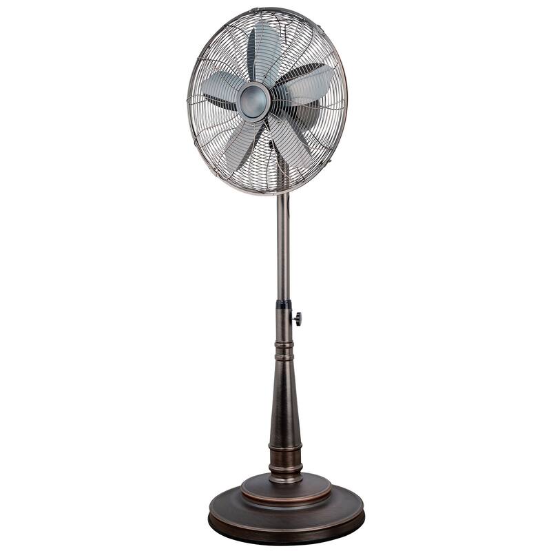 Optimus 16-Inch Retro Oscillating Stand Fan with Bronze Finish Metal Frame and Quiet 3-Speed Airflow - 16" inch