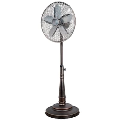 Optimus 16-Inch Retro Oscillating Stand Fan with Bronze Finish Metal Frame and Quiet 3-Speed Airflow - 16" inch