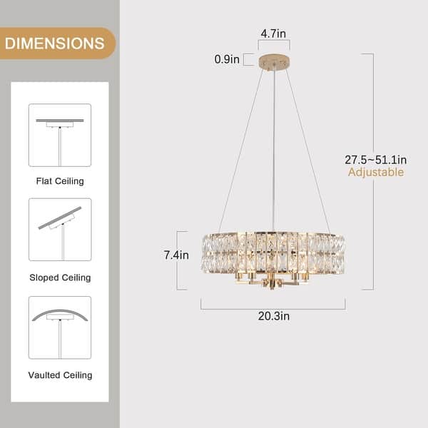 dimension image slide 0 of 3, 5-Light Candlestick Hanging Linear Chandelier Lighting Crystal Island Chandelier Fixture for Kitchen Island
