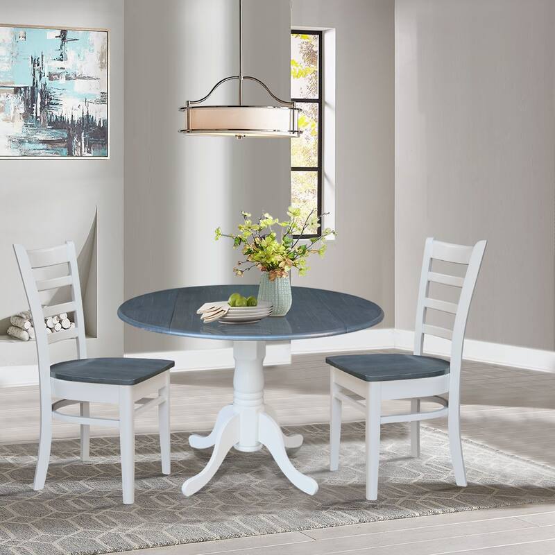 42" Dual Drop Leaf Table with Emily Side Chairs Set
