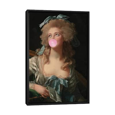 iCanvas "Bubble Gum Blowing Madame" by Grace Digital Art Co Framed Canvas Print