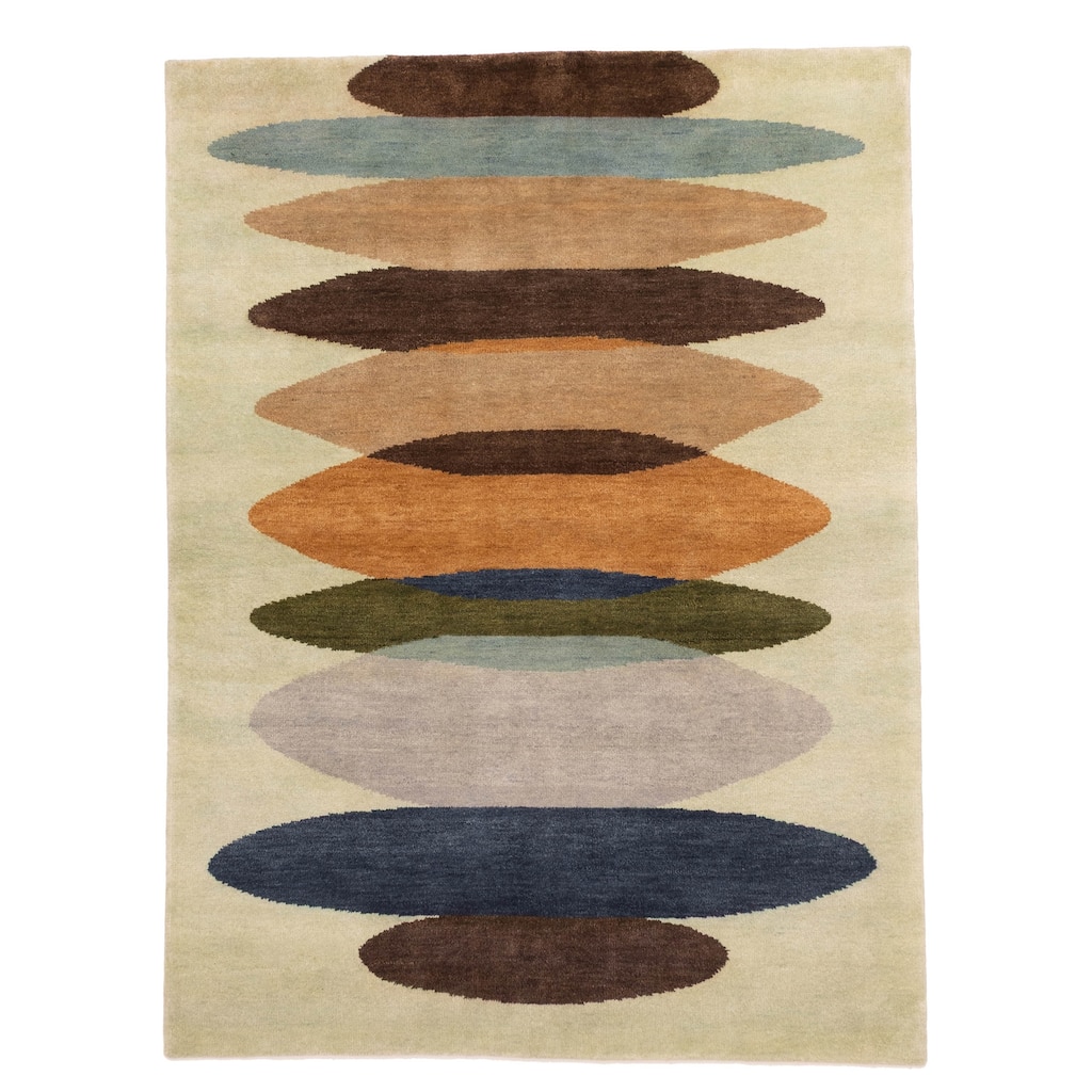 ECARPETGALLERY Hand-knotted Peshawar Ziegler Light Green Wool Rug - 5'1 x 6'10