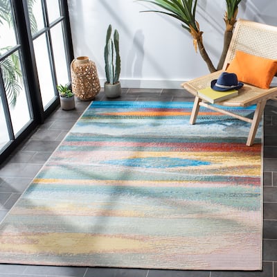 SAFAVIEH Barbados Aviva Tropical Indoor/ Outdoor WaterproofPatio Backyard Rug