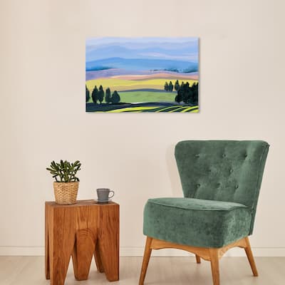 Wynwood Studio Canvas Nature and Landscape Bright Fields Green and Modern & Contemporary Wall Art Canvas Print