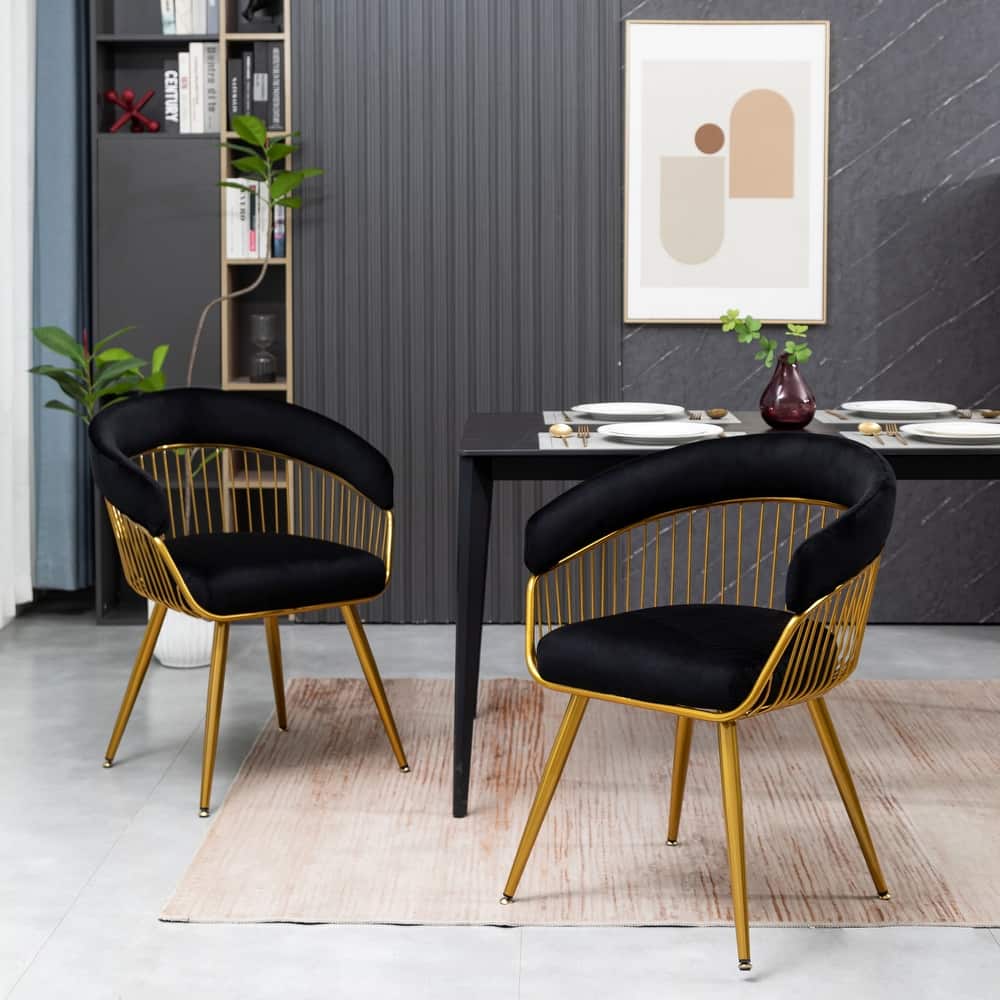 XINMICS Modern Dining Chair, Velvet Back Armchair for Living Room/Study, Set of 2/4/6