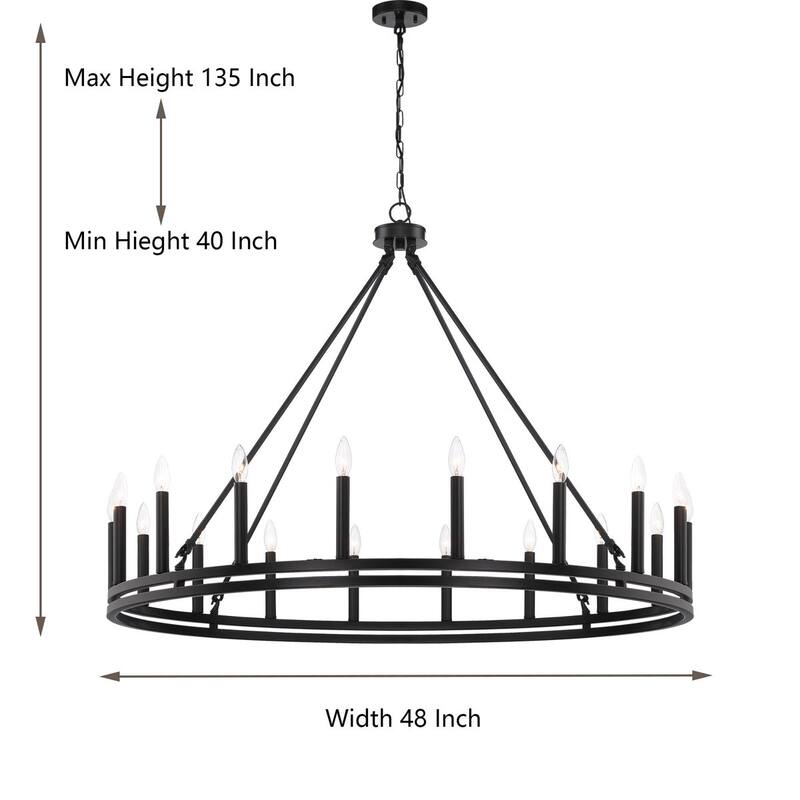 Acroma Beck 18-light Living Room Steel Classic Candle Style Wagon Wheel Chandelier