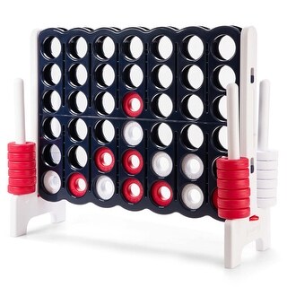 Gymax Giant 4 in A Row Jumbo 4-to-Score Game Set Kids Adults w/ 42