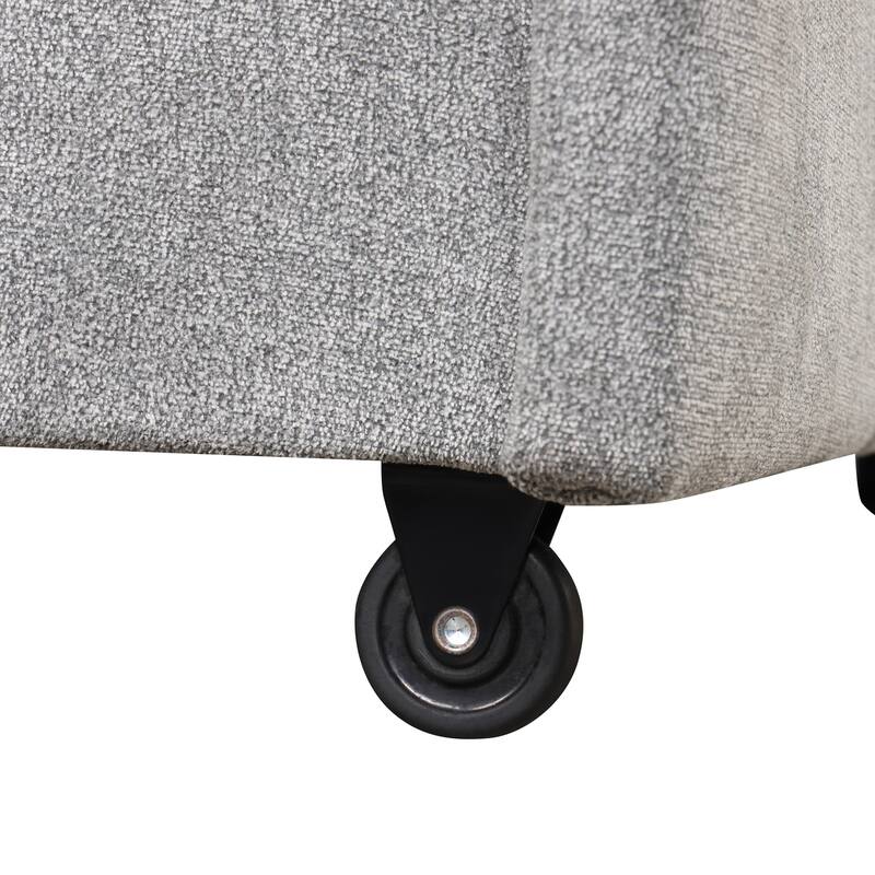 Gray Polyester Sleeper Sectional Sofa with Storage, Cup Holders & USB, 89x59x38 inches, 245 Pounds
