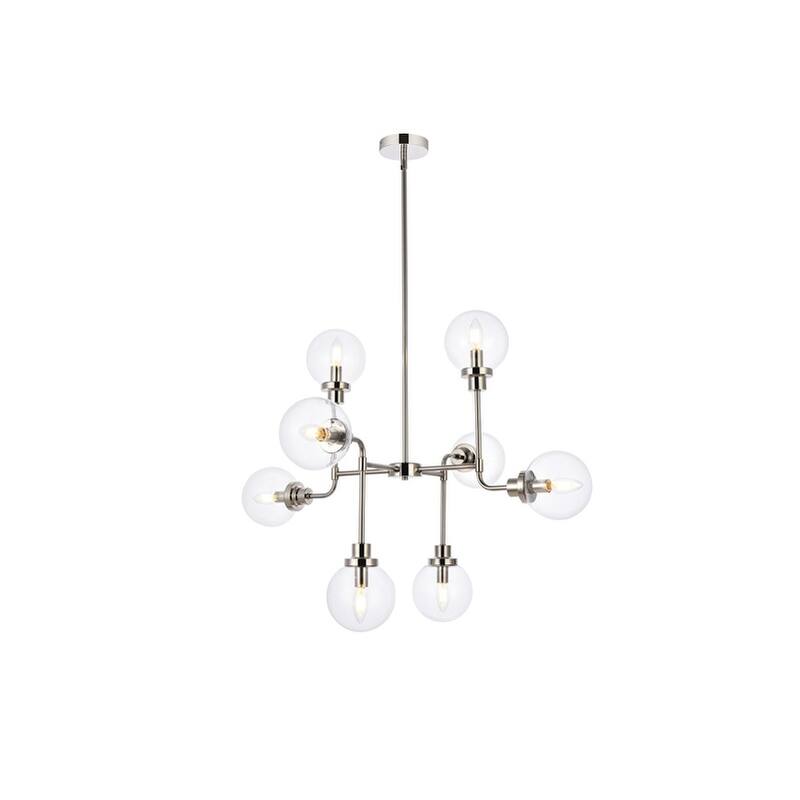 Hope 8 Light Pendant in with clear shade - 36 Inch