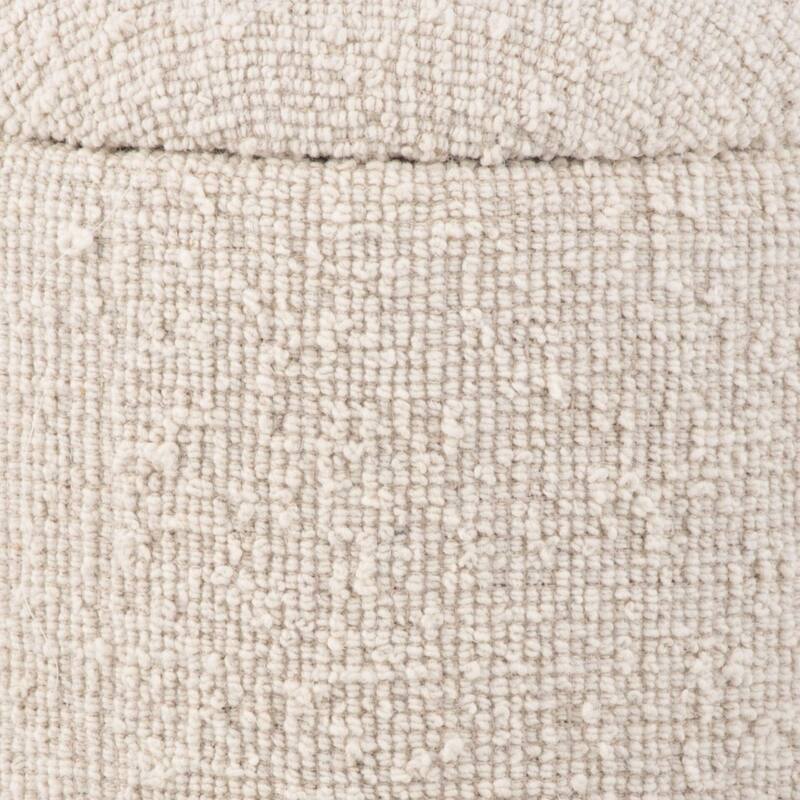 Handwoven Storage Ottoman with Rounded Wooden Base