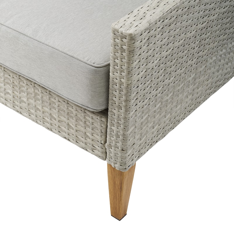 Crosley Capella Outdoor Wicker Sofa - 33"H x 75.75"W x 29.5"D