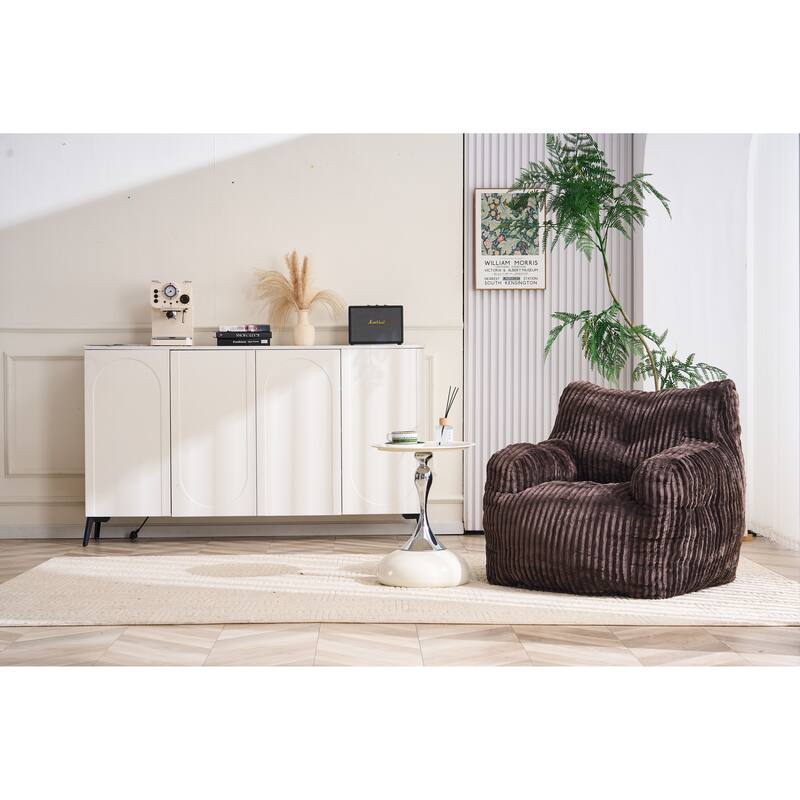 Soft Fluffy Corduroy Fabric Bean Bag Chair Filled With Memory Sponge