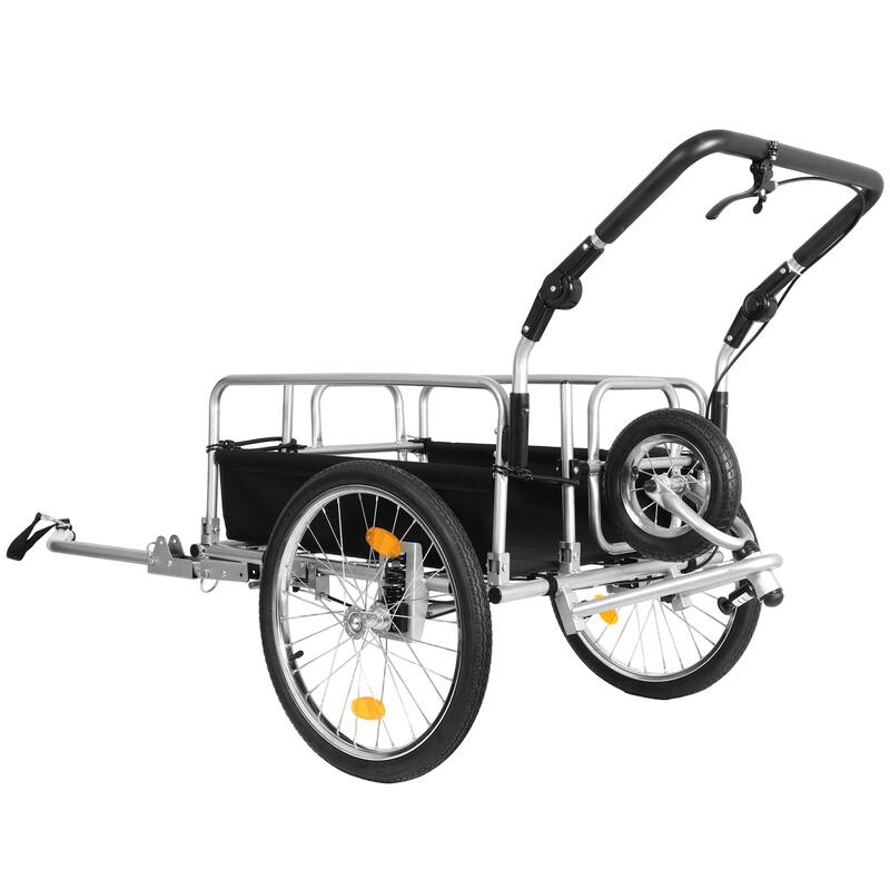 3-in-1 Heavy-Duty Bike Cargo Trailer E-Bike Compatible Steel Frame, 110lb Capacity, Convertible Stroller & Pull Cart Suspension