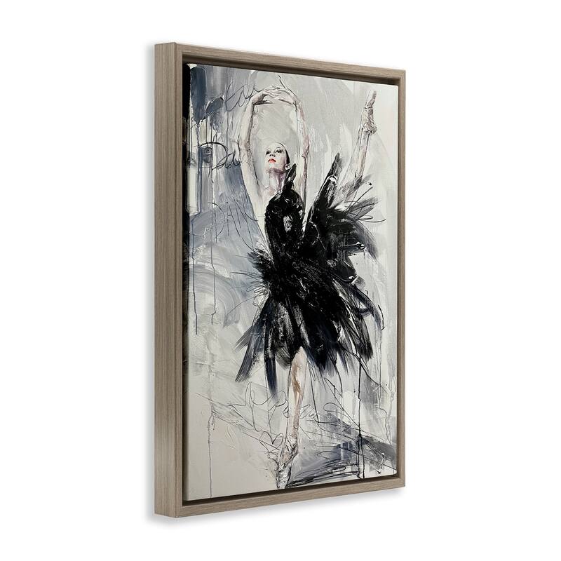 Stupell Graceful Dancer Abstract Framed Floater Canvas Wall Art Design By Lucille Lee