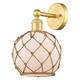Option White Glass with Brown Rope / Satin Gold