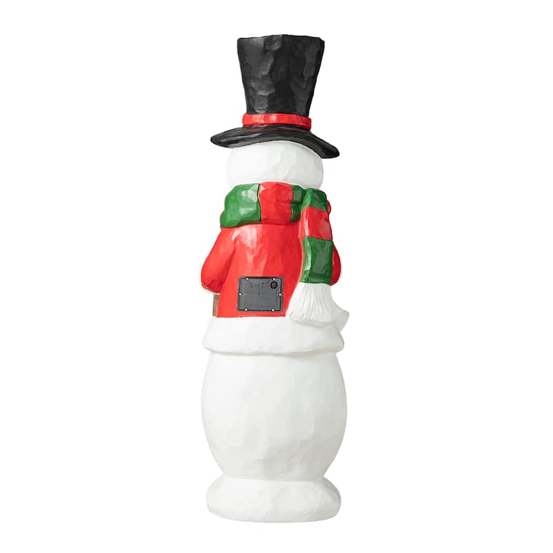 Glitzhome 29"H Christmas Resin Snowman Lighted Porch Decor with Timer - 29.25"H