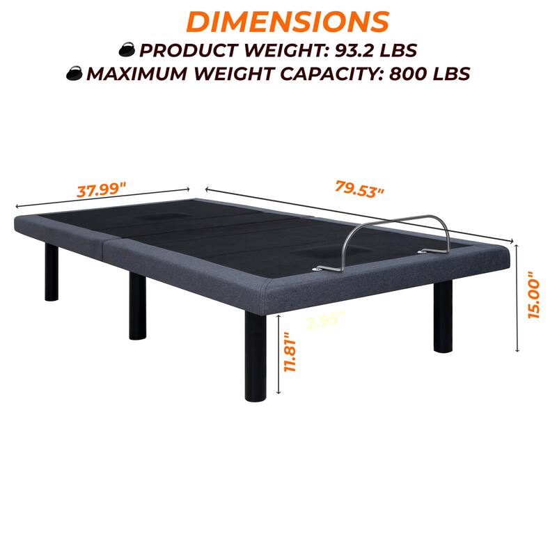 FlexiRest: Pain Relieving Adjustable Bed Frame, 3 Mode Massage with Timer, Zero Gravity Adjustable Bed Base, 3 Speed