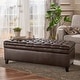 preview thumbnail 5 of 43, Hastings Tufted Faux Leather Storage Ottoman by Christopher Knight Home Brown