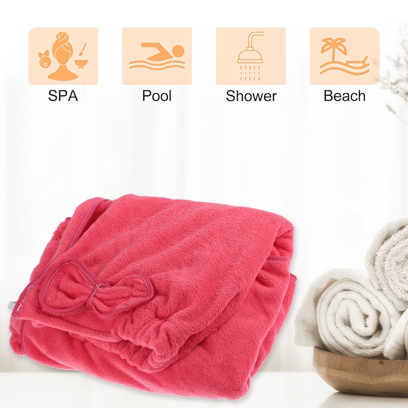 Bath Wrap Towel for Women Shower Adjustable Bath Wrap with Pocket