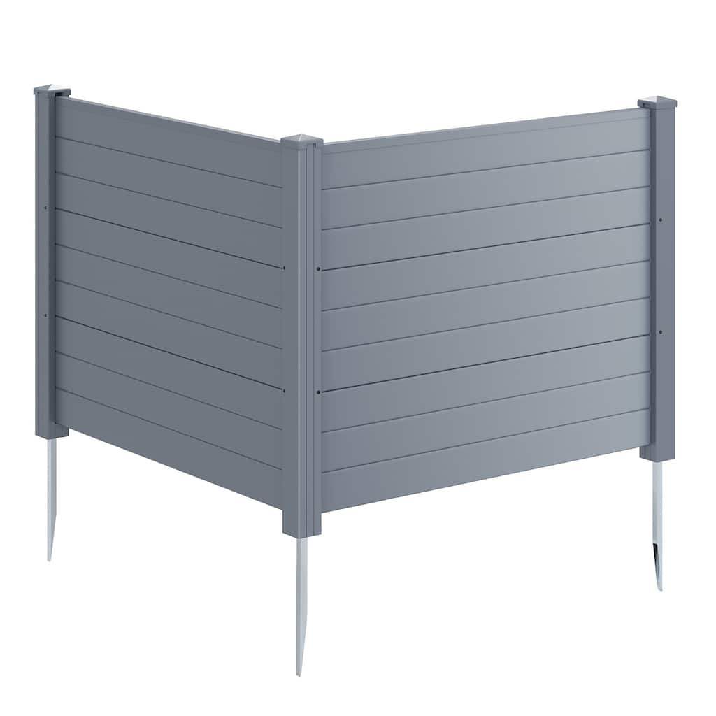 Gymax 48'' x 38'' Air Conditioner Fence 2 Panels w/Metal Ground Stakes