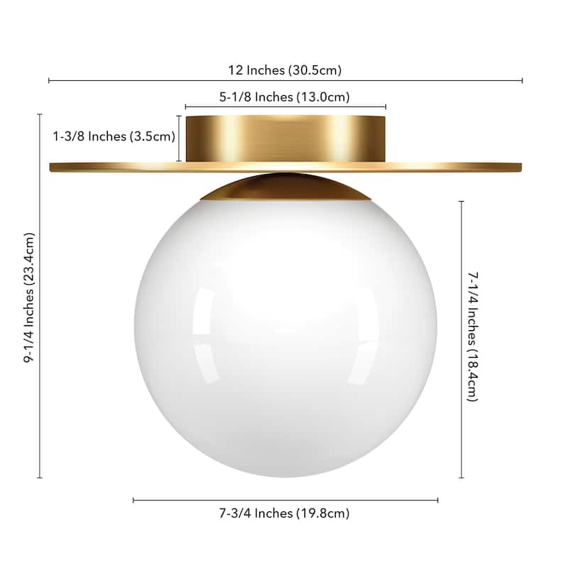 Amma 12" Wide Flush Mount with Glass Shade