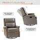 preview thumbnail 9 of 91, Echidna Transitional Genuine Leather Swivel Rocker Nursery Chair with Nailhead Trim Set of 2 by HULALA HOME